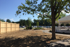 Before the project began, the residents sat behind the building with a view of the parking lot.