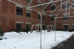 Before the project began, the residents sat behind the building with a view of the parking lot.