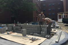 After the pier footers are poured, the assembly of the gazebo begins.