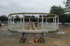 After the pier footers are poured, the assembly of the gazebo begins.
