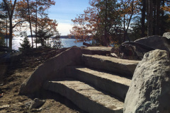 The first few steps, with the ocean out beyond.