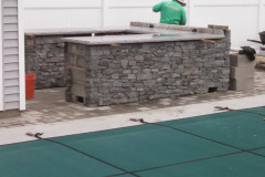 Granite counter tops are set in place.