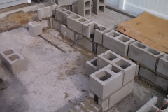 The first few layers are constructed.