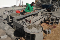 The kitchen base starting to take shape.